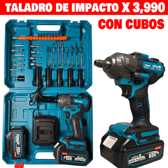 COMBO: Taladro De Impacto + Juego De Cubos