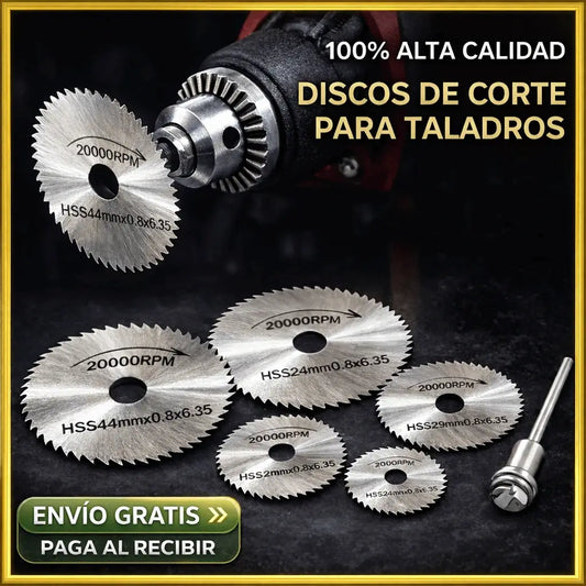 ¡Convierte tu taladro en una sierra: KIT 5 Discos + Adaptador !