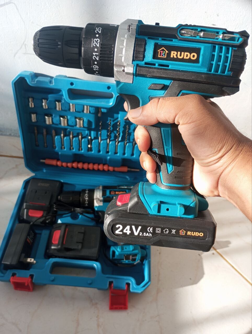 Taladro 24V Recargable Con Martillo 🔨 y Herramientas De Regalo Overshoprd.com 