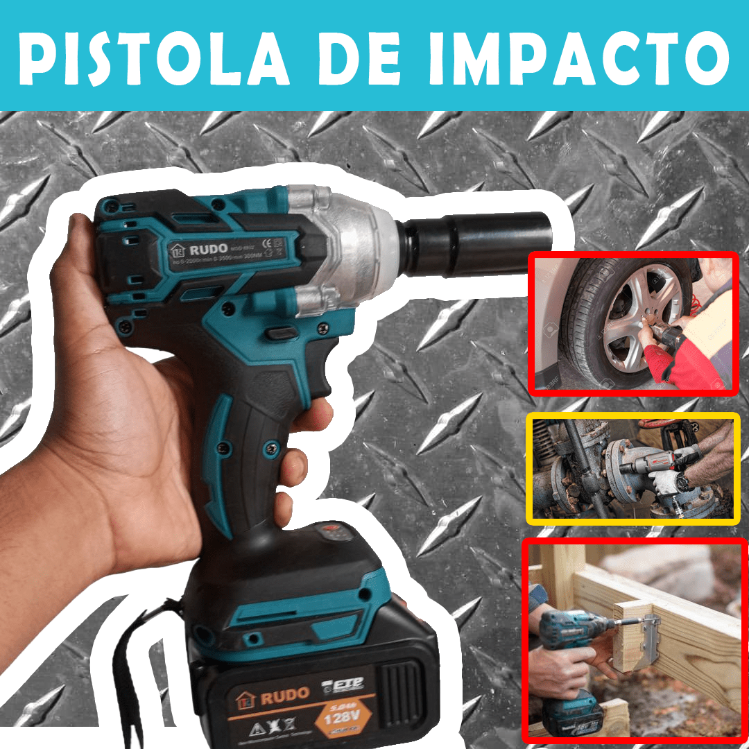 Taladro De Impacto Recargable 128V Con Accesorios Overshoprd.com 